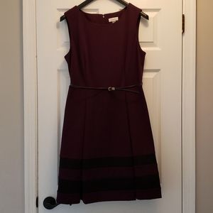 Calvin Klein plum and black sleeveless dress